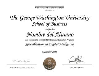 certificado GWU pmad